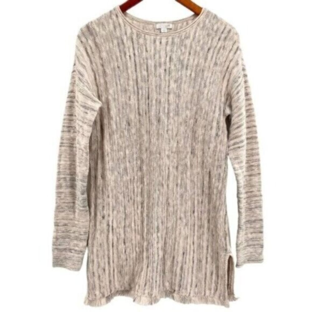 J. Jill Womens Marled Fisherman Knit Sweater Button Back